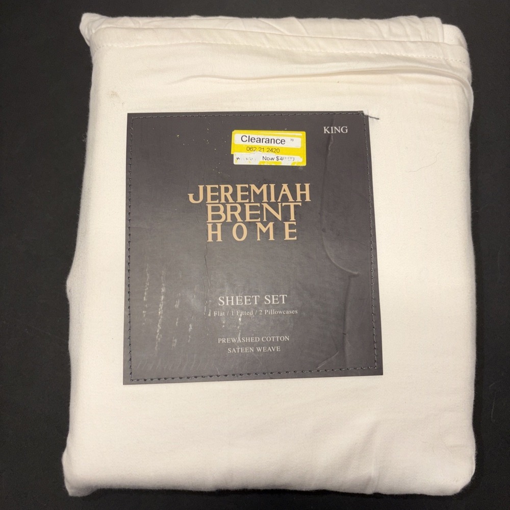 Jeremiah Brent Home Cotton Sateen Weave 4 Piece Sheet Set Size King 20729